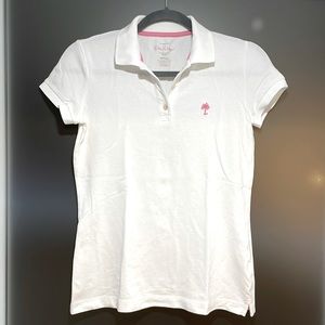 Lilly Pulitzer white polo shirt XSmall
